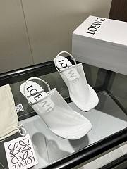 Colestore Loewe Petal Slingback Heel Sandal in Mesh White - 2
