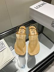 Colestore Loewe Petal Slingback Heel Sandal in Mesh Tan - 3