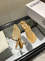 Colestore Loewe Petal Slingback Heel Sandal in Mesh Tan - 2