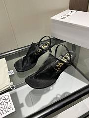 Colestore Loewe Petal Slingback Heel Sandal in Mesh Black - 1
