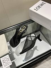 Colestore Loewe Petal Slingback Heel Sandal in Mesh Black - 4