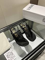 Colestore Loewe Petal Slingback Heel Sandal in Mesh Black - 3