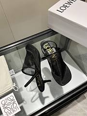 Colestore Loewe Petal Slingback Heel Sandal in Mesh Black - 2