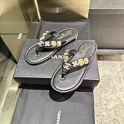 Colestore Chanel Thongs Lambskin & metal Slipper Black - 5