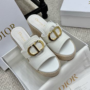 Colestore Dior 30 Montaigne Platform Slide in White