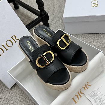 Colestore Dior 30 Montaigne Platform Slide in Black