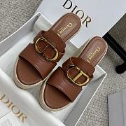 Colestore Dior 30 Montaigne Platform Slide in Brown - 6