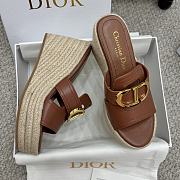 Colestore Dior 30 Montaigne Platform Slide in Brown - 5