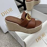 Colestore Dior 30 Montaigne Platform Slide in Brown - 4