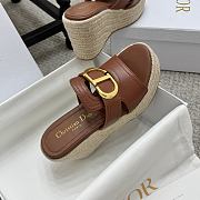 Colestore Dior 30 Montaigne Platform Slide in Brown - 3
