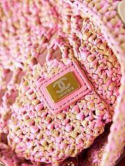 Colestore Chanel 2024 Coco Beach Large Raffia in Pink  24x32x10cm - 6