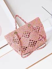 Colestore Chanel 2024 Coco Beach Large Raffia in Pink  24x32x10cm - 5