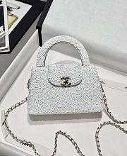 Colestore Chanel Mini Kelly in White Sequins 13x19x7cm - 1