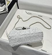 Colestore Chanel Mini Kelly in White Sequins 13x19x7cm - 6