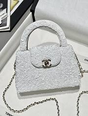 Colestore Chanel Mini Kelly in White Sequins 13x19x7cm - 5