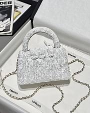 Colestore Chanel Mini Kelly in White Sequins 13x19x7cm - 3