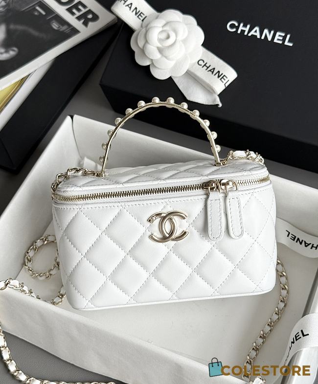 Colestore Chanel Vanity with Pearl Handle Bag 9.5x17x7.8cm - 1