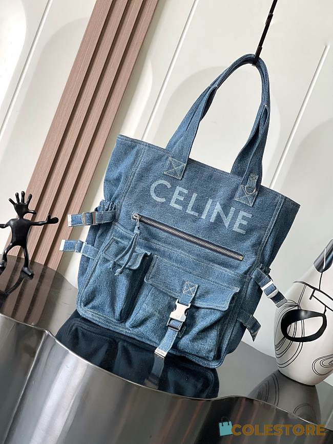 Colestore Celine Large Denim Tote Bag 42x12x40cm - 1