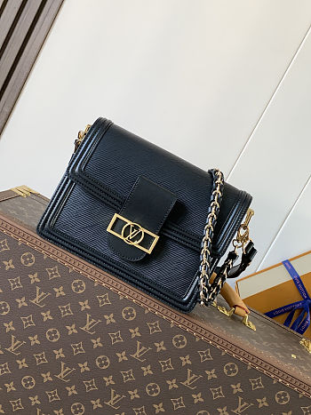 Colestore Louis Vuitton Dauphine MM in Black Epi 25 x 17 x 10.5cm