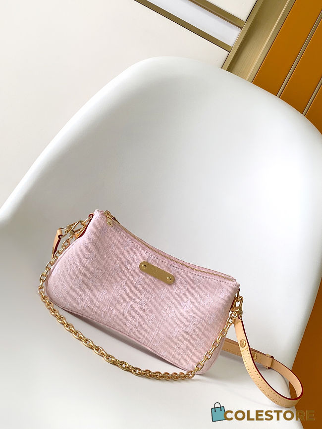 Colestore Louis Vuitton Liv Pochette Monogram Denim Washed Pink 24x13x6.5cm - 1