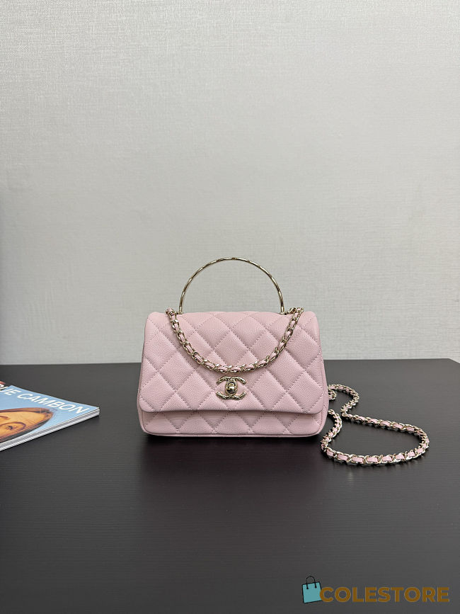 Colestore Chanel Small Coco Crush Handle Light Pink Caviar 12x18x6.5cm - 1