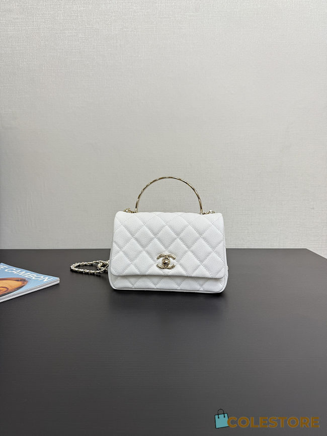 Colestore Chanel Small Coco Crush Handle White Caviar 12x18x6.5cm - 1