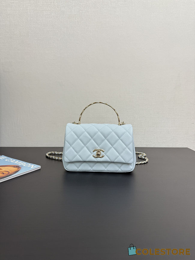 Colestore Chanel Small Coco Crush Handle Light Blue Caviar 12x18x6.5cm - 1