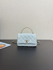 Colestore Chanel Small Coco Crush Handle Light Blue Caviar 12x18x6.5cm - 1