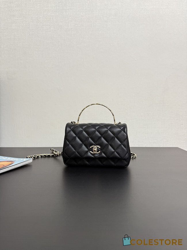 Colestore Chanel Small Coco Crush Handle Black Caviar 12x18x6.5cm - 1