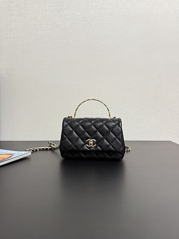 Colestore Chanel Small Coco Crush Handle Black Caviar 12x18x6.5cm