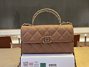 Colestore Chanel 25S Cross Handle Kelly Chain Bag Brown 18x10x4.5cm - 5