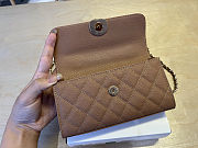 Colestore Chanel 25S Cross Handle Kelly Chain Bag Brown 18x10x4.5cm - 3