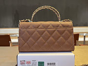 Colestore Chanel 25S Cross Handle Kelly Chain Bag Brown 18x10x4.5cm - 2