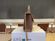 Colestore Chanel 25S Cross Handle Kelly Chain Bag Brown 11.5x14.5x5.5cm - 6