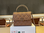 Colestore Chanel 25S Cross Handle Kelly Chain Bag Brown 11.5x14.5x5.5cm - 3