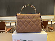 Colestore Chanel 25S Cross Handle Kelly Chain Bag Brown 11.5x14.5x5.5cm - 2