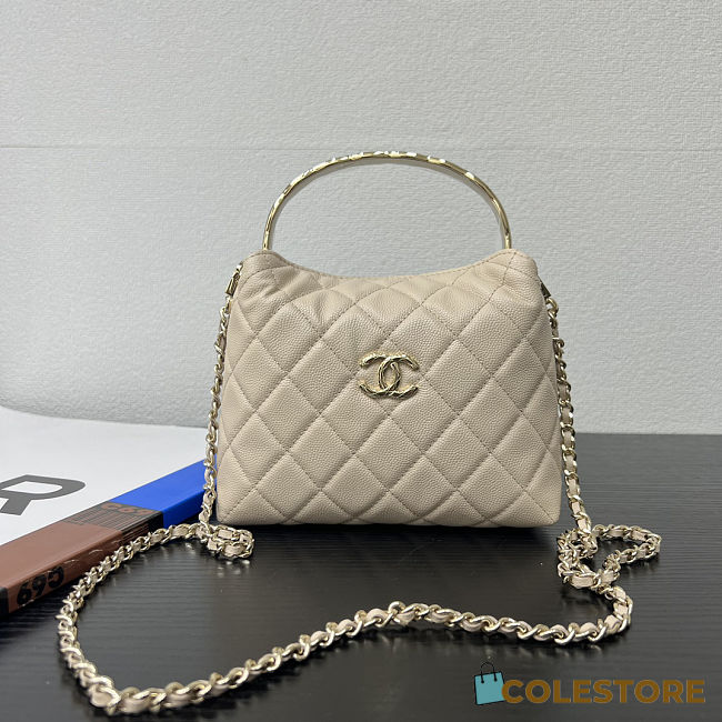 Colestore Chanel 25S Coco Handle Cream Bag 18x13x7cm - 1