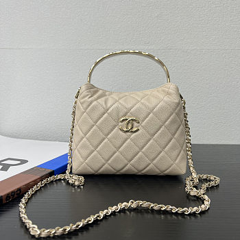 Colestore Chanel 25S Coco Handle Cream Bag 18x13x7cm