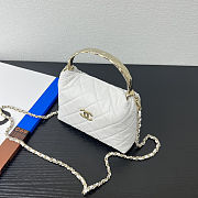 Colestore Chanel 25S Coco Handle White Bag 18x13x7cm - 3
