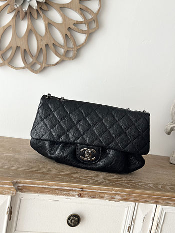 Colestore Chanel Black Washed Leather Lady Braid Bag 30×18×4cm