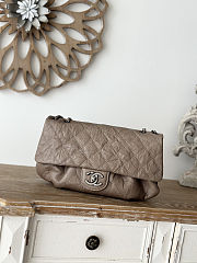 Colestore Chanel Gray Brown Washed Leather Lady Braid Bag 30×18×4cm - 1