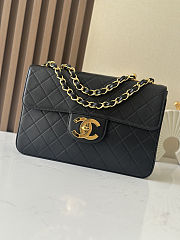 Colestore Chanel Vintage Black Classic Large Jumbo Single Flap 30x21x8cm - 1