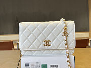 Colestore Chanel Woc Lamskin White Pearl on Chain 19x12x3.5cm - 4