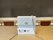 Colestore Chanel Woc Lamskin Light Blue Pearl on Chain 19x12x3.5cm - 1
