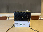 Colestore Chanel Woc Lamskin Black Pearl on Chain 19x12x3.5cm - 1