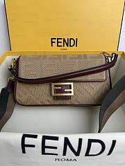 Colestore Fendi Multicolor Baguette Brown FF Logo Bag 26x13x6cm - 1