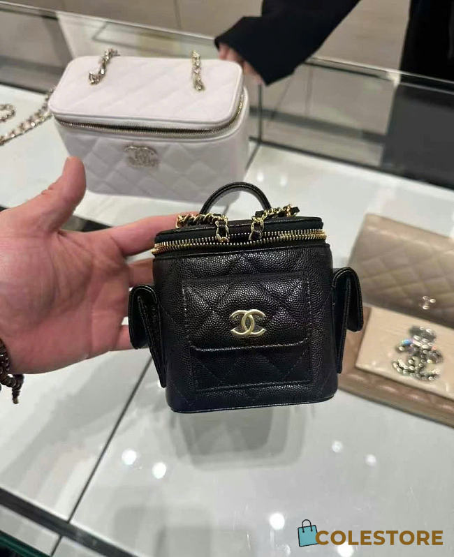 Colestore Chanel Vanity Black Caviar 11X11X9.5cm - 1