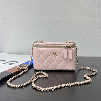 Colestore Chanel Classic Pink Caviar Vanity Bag 16x8x10cm