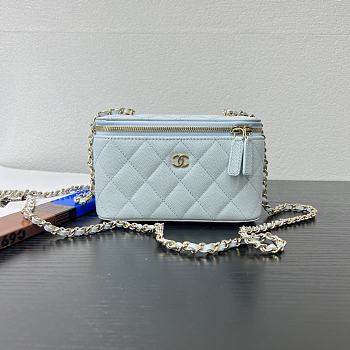 Colestore Chanel Classic Blue Caviar Vanity Bag 16x8x10cm