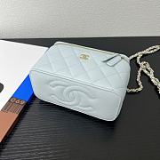 Colestore Chanel Classic Blue Caviar Vanity Bag 16x8x10cm - 4